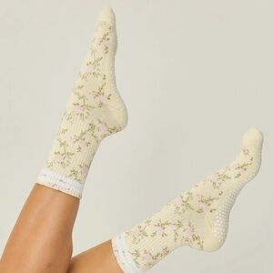 Lucky honey vintage rose Floral Grip Sock